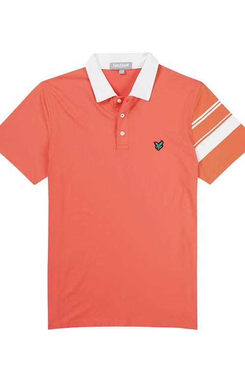 Lyle and Scott Green Eagle Striped Sleeve Polo KB859C02