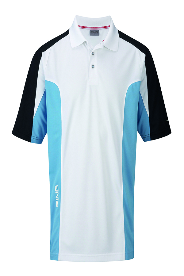 Ping Collection ZNS Luxley Polo Shirt - White/Ocean Blue