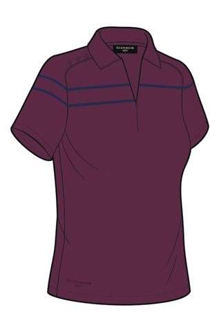 Picture of Glenmuir ZNS Gloria Zip Neck Polo shirt - Grape/Navy