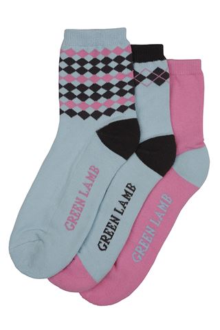 Picture of Green Lamb ZNS Agnes Mixed Socks 3 pack - Blue/Pink