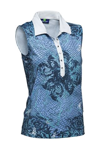 Picture of Daily Sports zns Serenity Sleeveless Polo Shirt - Spa Blue - LAST ONE SMALL