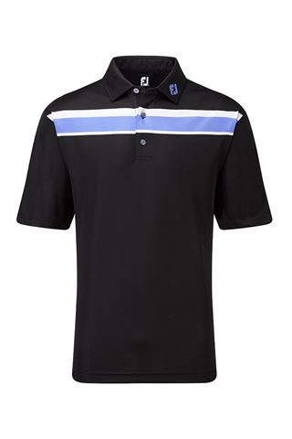 Picture of Footjoy NOPIC smooth Pique with Double Chest Stripe Polo - Black/White/Purple/Grey
