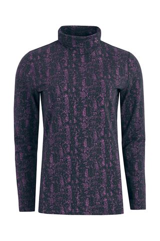 Picture of Green Lamb CHECK Rachel Printed Rollneck - Navy/DRO