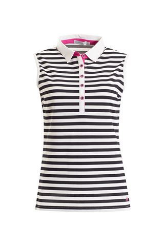Picture of Green Lamb ZNS Flair Sleeveless Striped Polo Shirt - Navy/White