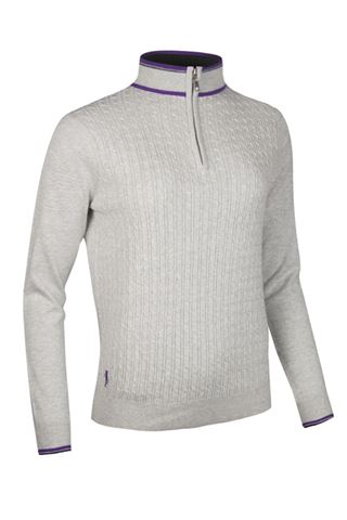 Picture of Glenmuir zns  Marsha Micro Cable Knit Sweater - Starburst/Black/Purple