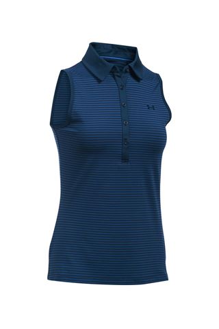 Picture of Under Armour ZNS Stripe Zinger Sleeveless Polo Shirt - Navy
