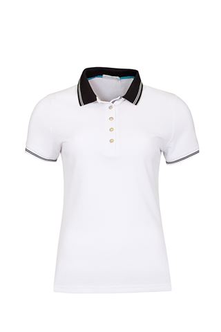 Picture of Green Lamb  zns Claudine Club Polo Shirt - White/Black