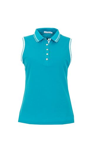 Picture of Green Lamb ZNS Cory Sleeveless Club Polo Shirt - Teal - LAST ONE 10