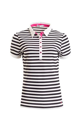Picture of Green Lamb zns Fern Striped Polo Shirt - Navy/White