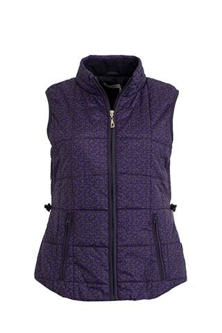 Picture of Green Lamb Jemima Printed Padded Gilet - Navy/Fir
