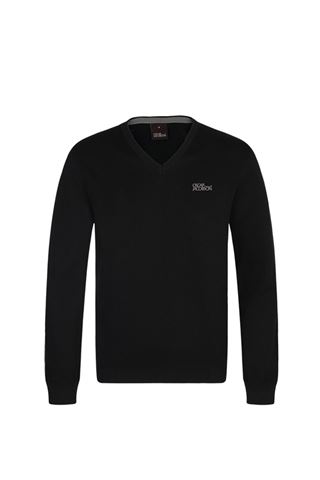 Picture of Oscar Jacobson zns Bobby Tour V-Neck Sweater - Black
