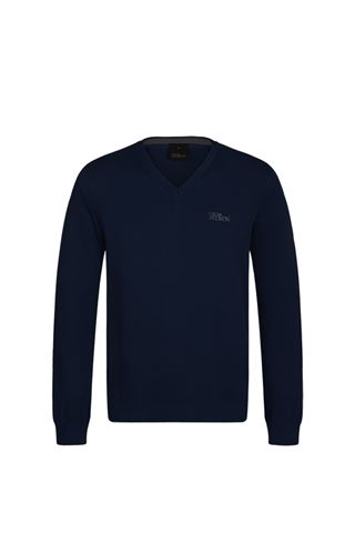 Picture of Oscar Jacobson ZNS Bobby Tour V-neck Sweater - Navy