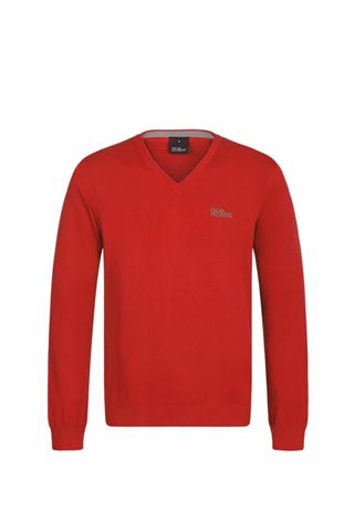 Picture of Oscar Jacobson zns Bobby V-Neck Sweater - Red