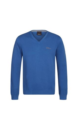 Picture of Oscar Jacobson zns  Bobby V-Neck Sweater - Sport Blue