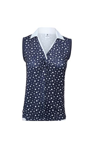 Picture of Daily Sports ZNS Spotty Sleeveless Polo Shirt - Navy 590
