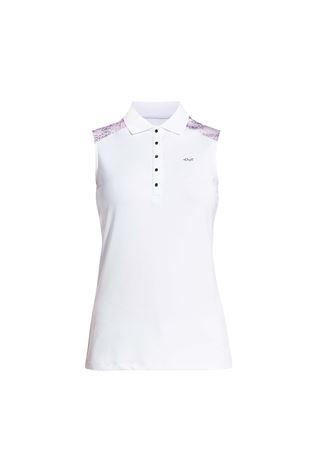Show details for Rohnisch Print Sleeveless Polo Shirt - Cherry Blossom Ocean Ripple