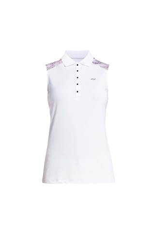 Picture of Rohnisch Print Sleeveless Polo Shirt - Cherry Blossom Ocean Ripple