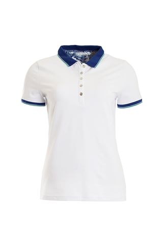 Picture of Green Lamb ZNS Patsy Jersey Club Polo Shirt - White / Ocean