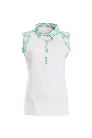 Picture of Green Lamb ZNS Piper Sleeveless Polo Shirt - White / Green