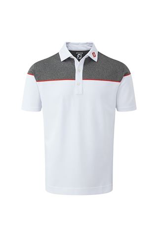 Picture of FootJoy ZNS Colour Block Pique Polo - White / Red / Charcoal