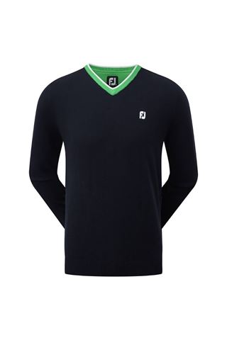 Picture of FootJoy zns  Wool Blend V-Neck Sweater - Navy / Green