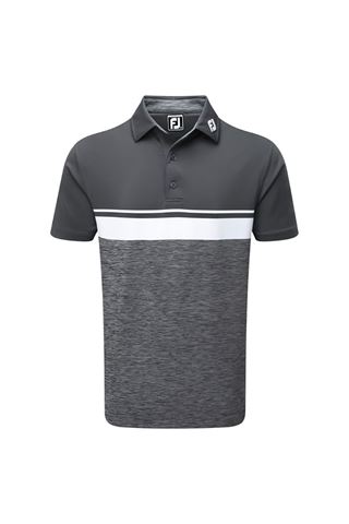Picture of FootJoy ZNS Lisle Colour Block Space Dye Polo - Charcoal / White