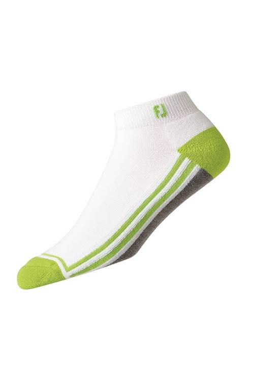 FootJoy ProDry Fashion Sport Sock - White / Grey / Lime - 16120-C