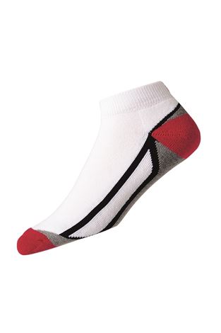 Show details for FootJoy ProDry Fashion Sport Sock - White / Black / Red / Grey