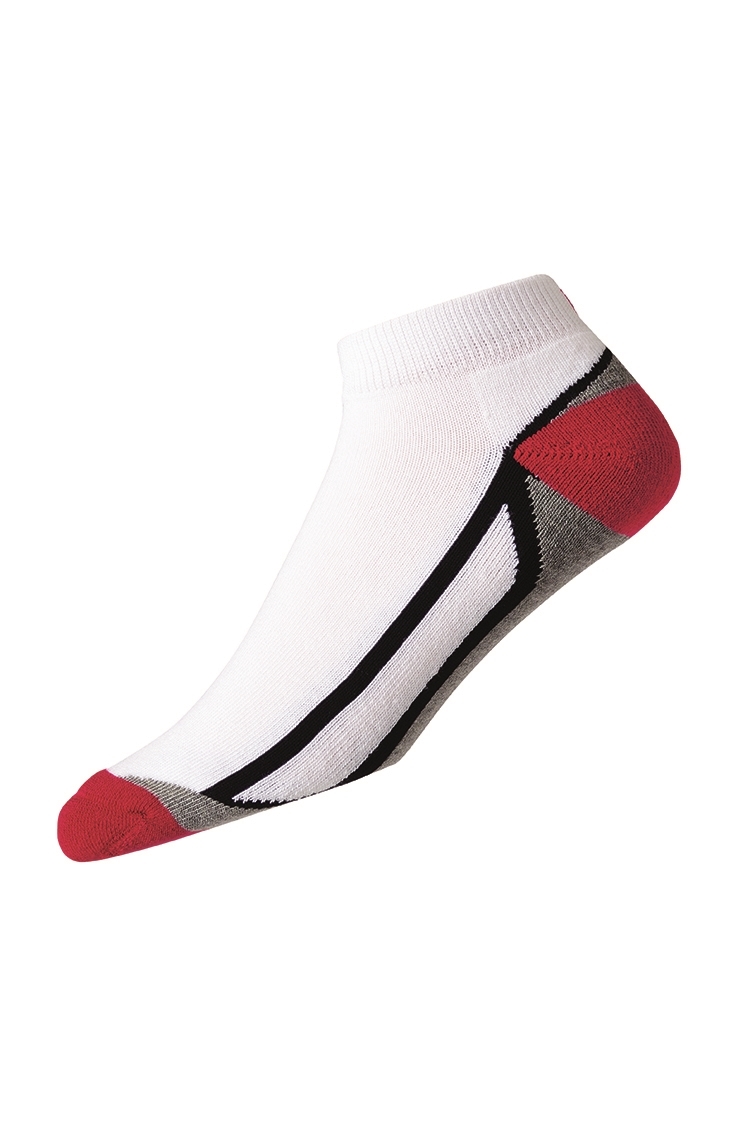 Picture of FootJoy zns  ProDry Fashion Sport Sock - White / Black / Red / Grey