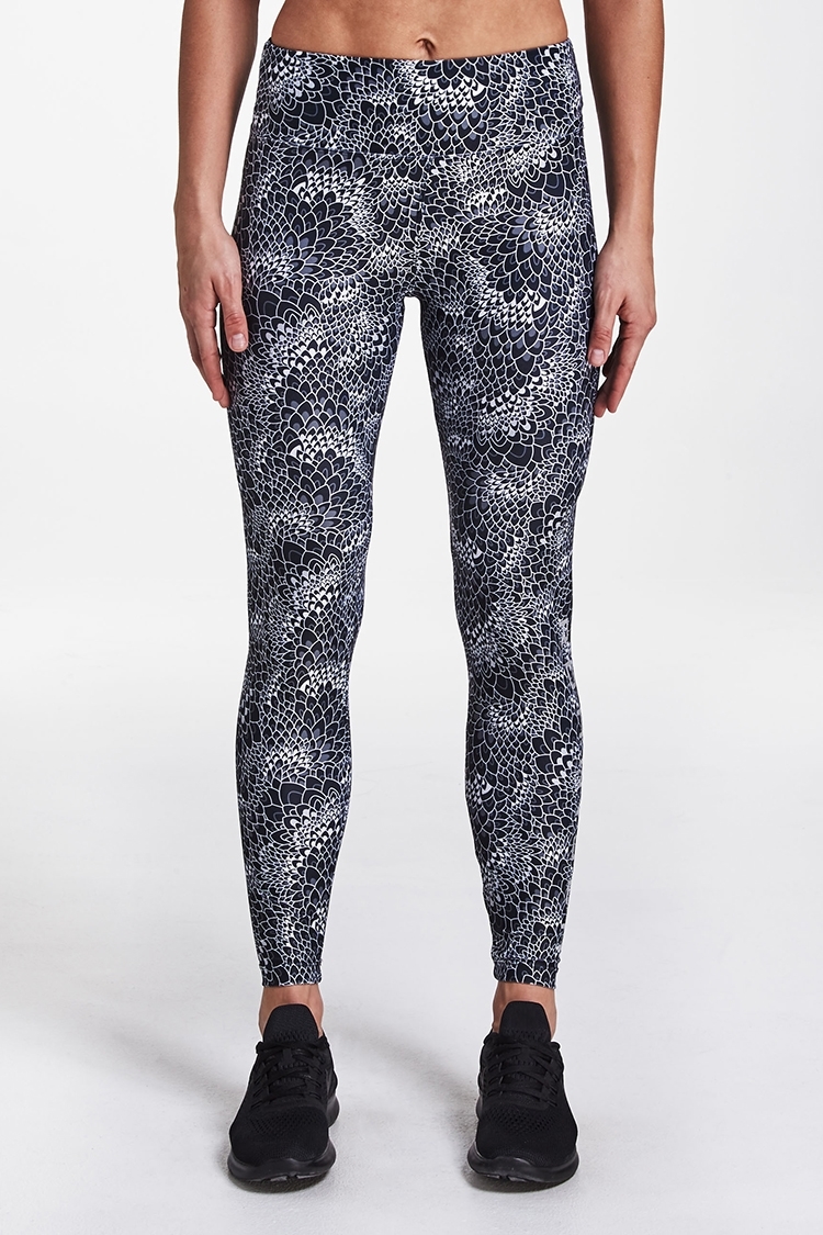 Picture of Rohnisch Flattering AOP Tights - Black Moody Moss