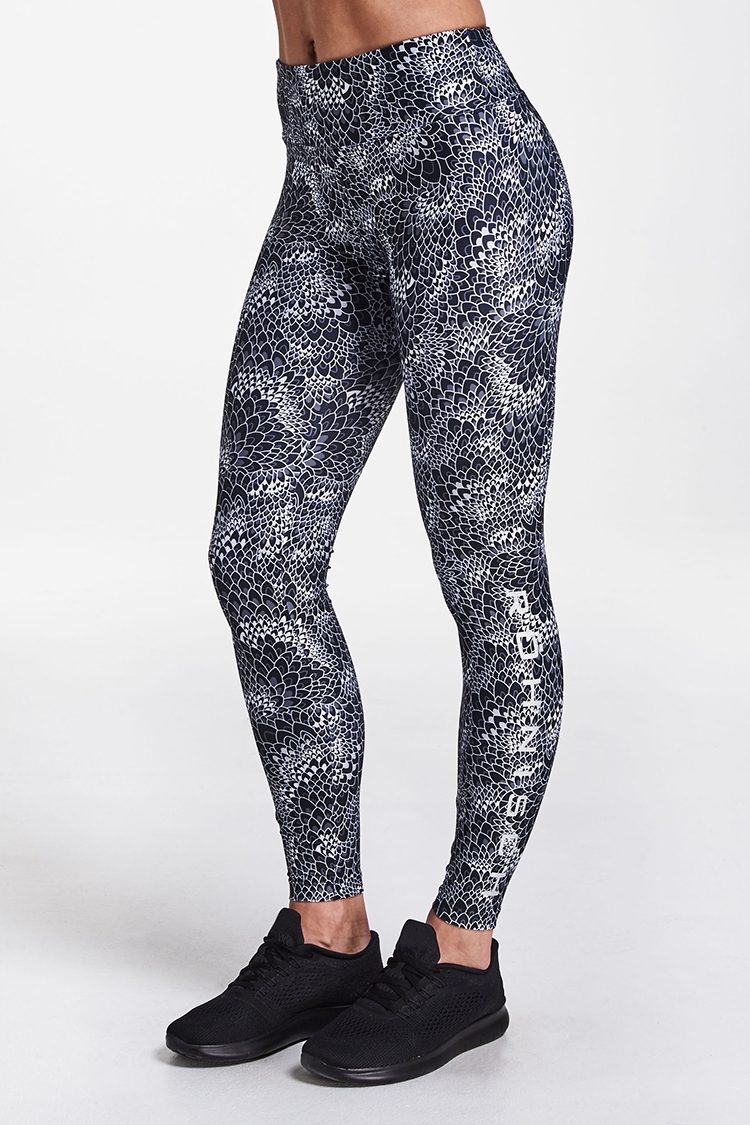 Picture of Rohnisch Flattering AOP Tights - Black Moody Moss