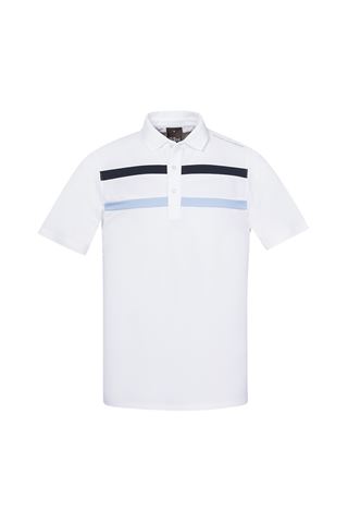 Picture of Oscar Jacobson ZNS Ace Course Polo Shirt - White / Navy / Sky