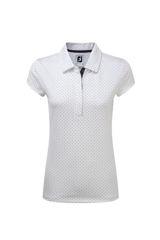 Picture of FootJoy ZNS Printed Dot Smooth Polo Shirt - White / Charcoal