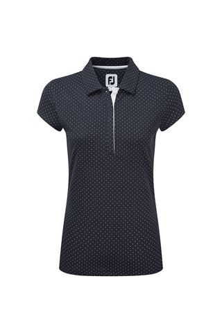 Picture of FootJoy ZNS Printed Dot Smooth Polo Shirt - Navy / White
