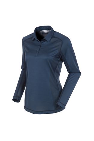 Show details for Sunice Kendra Body Mapping Long Sleeve Polo Shirt - Midnight