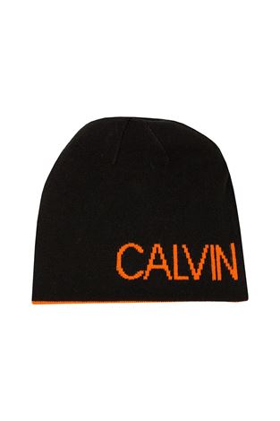 Show details for Calvin Klein CK Golf Logo Beanie - Black / Orange