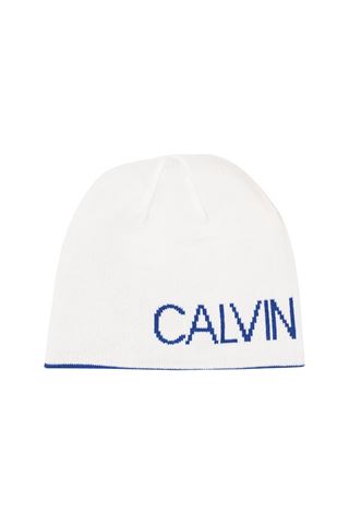 Picture of Calvin Klein ZNS CK Golf Logo Beanie - White / Royal