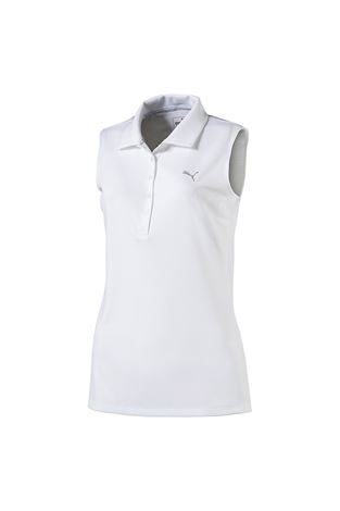 Show details for Puma Golf Women's Sleeveless Pounce Polo Shirt - Bright White