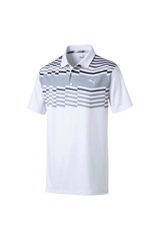 Picture of Puma Golf zns  Men's Road Map Polo Shirt - Bright White / Puma Black