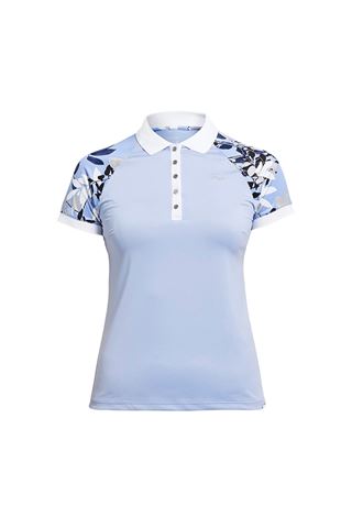 Picture of Rohnisch zns Leaf Block PS Polo Shirt - Light Blue Leaves