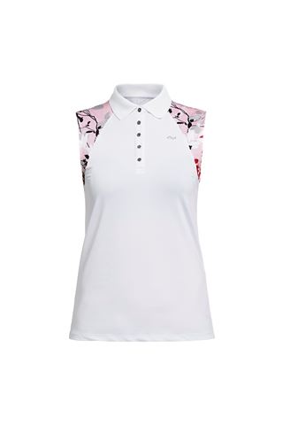 Picture of Rohnisch zns Leaf Sleeveless Polo Shirt - Pink Leaves