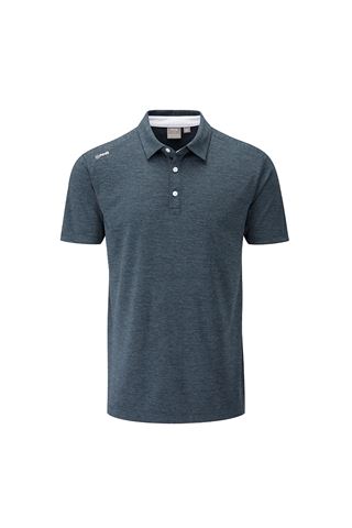 Picture of Ping zns Men's Harrison Heather Polo Shirt - Blue Graphite Marl / White
