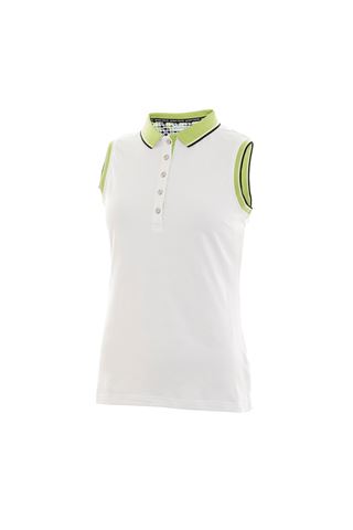 Picture of Green Lamb ZNS Pam Jersey Club Sleeveless Polo Shirt - White / Greenery