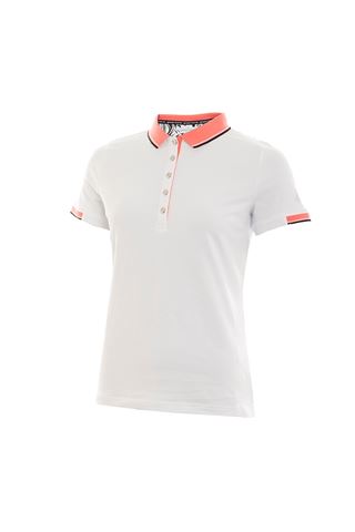 Picture of Green Lamb zns Paige Jersey Club Polo Shirt - White / Coral