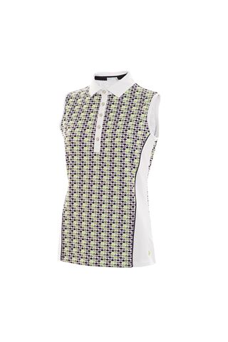 Picture of Green Lamb zns Philomena Side Panel Sleeveless Polo Shirt - White / Green