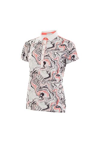 Picture of Green Lamb ZNS Philippa Printed Polo Shirt - Coral / Marble