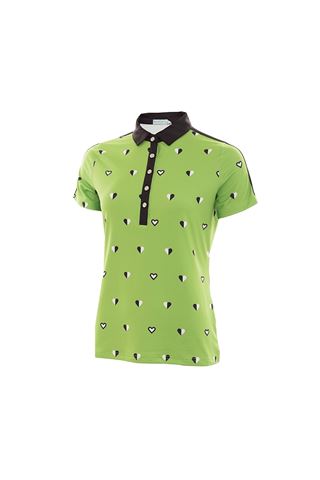 Picture of Green Lamb zns Philippa Printed Polo Shirt - Greenery