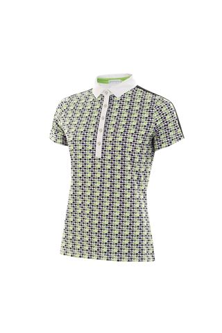 Picture of Green Lamb zns Philippa Printed Polo Shirt - White / Greenery