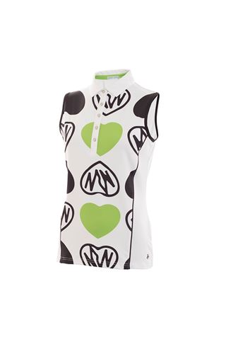 Picture of Green Lamb zns  Philomena Side Panel Sleeveless Polo Shirt - White / Black
