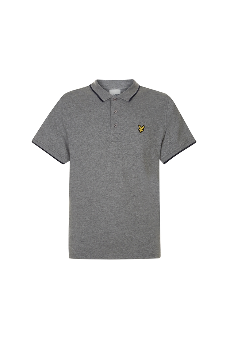 Picture of Lyle & Scott Golf Tipped Polo Shirt - Mid Grey Marl